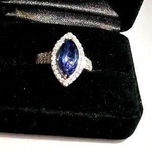 14k white gold with Tanzanite and diamonds